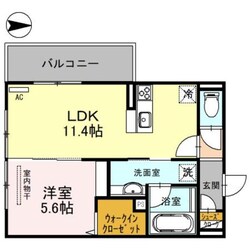 フロレゾン北花山　Bの物件間取画像